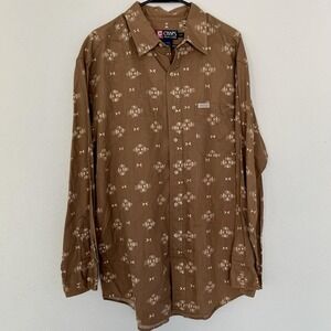 CHAPS Ralph Lauren Vintage Men's Large Long Sleeve‎ Button Up Western Aztec
